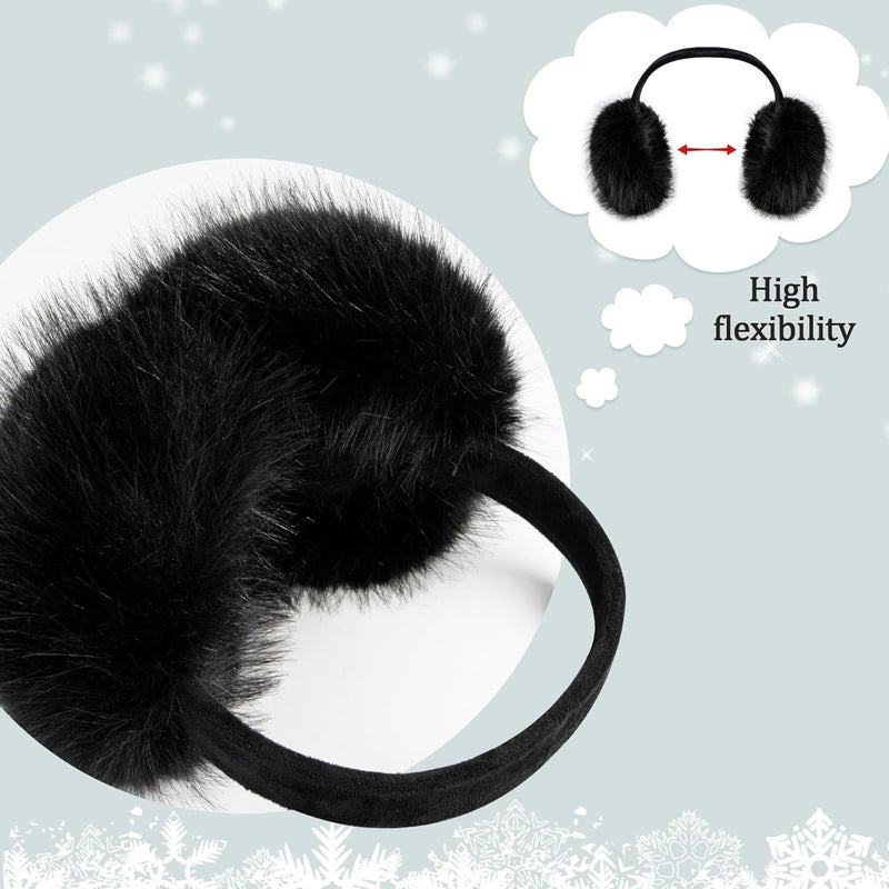 FSTEOE Women Winter Ear Muffs Foldable Girl Ear Warmer Fashion Furry Earmuff Soft Ear Cover Cold Weather - Image 4